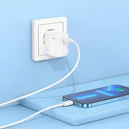 Адаптер мережевий HOCO Advantage single port charger C112A сам блок білий - мініатюра 8