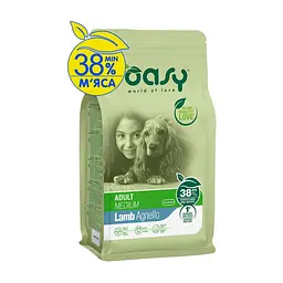 Сухий корм для собак Oasy Lifestage Adult Medium ягня 3 кг (8053017349046)