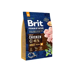 Сухий корм Brit Premium Adult M 3 кг для дорослих собак середніх порід (вагою від 10 до 25 кг) (курка)