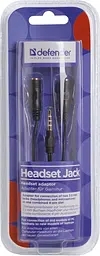 Перехідник аудіо Jack 3.5mm M 3pin -> 2 Jack 3.5mm F (розгалужувач) Defender