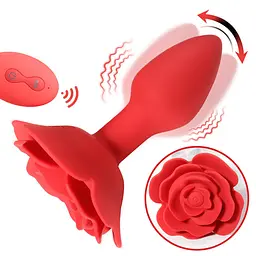 Анальна пробка Rose Rotating червона - мініатюра 10