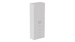 Шафа Анжело Ferrum-decor на 3 полиць з 2 дверима та 4 ящики 1900x700x380 ДСП Біла 16 мм (FRD-105025) - мініатюра 3