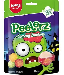 Желейні цукерки Amos Peelerz Peelable Gummy Zombie 65г