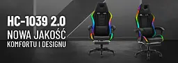 Комп'ютерне крісло Hell's HC-1039 LED RGB (тканина) - мініатюра 7