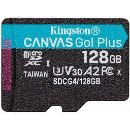 Карта пам'яті Kingston microSDXC, 128Gb Canvas Go! Plus, Class 10 UHS-I U3 V30 A2, без адаптера, до 200 МБ/с (SDCG4/128GBSP)
