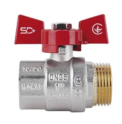 Кран кульовий Thermo Alliance Standart 1" ВЗ прямий, PN40, метелик SD607NW25PN40 - мініатюра 3