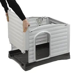 Будиночок для собак Ferplast Dogvilla 90 термопластиковий сірий 88×72×65 см 87255099 - мініатюра 5