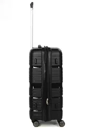 Валіза середня M поліпропілен Worldline Airtex 283 66×44×28см 80л Чорний - мініатюра 8
