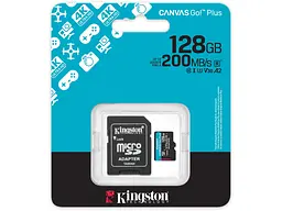 Карта пам'яті Kingston microSD C10 UHS-I U3 A2 V30 + SD Adapter 128 GB (SDCG4/128GB) - мініатюра 3