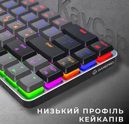 Клавіатура ігрова бездротова механічна GamePro MK-122R 2.4G Wireless Red Swich Low Profile Dark Gray - мініатюра 5