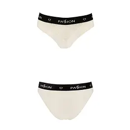 Трусики з широкою гумкою і мереживом Passion PS001 PANTIES S, ecru - мініатюра 4