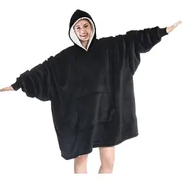 Худі - плед ковдра з капюшоном та рукавами  Huggle Hoodie розміри 80 × 100 см універсальний оверсайз - мініатюра 7