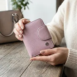 Портмоне з монетницею зовні для стильних жінок шкіряне ST Leather 19456 лілове - мініатюра 2