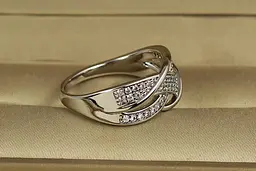 Кільце Xuping Jewelry Переплет р 18 сріблясте - мініатюра 2