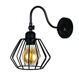 Бра настінне Levistella 756WPR108F3-1 BK, E27, 60W, чорний метал, стиль лофт