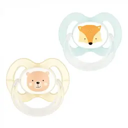 Пустушка Baby-Nova Forest Animals 6-18 міс. персикова/бірюзова 2 шт (3962321)