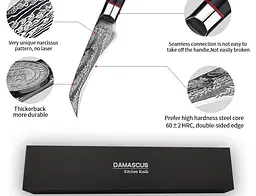 Ніж для чищення овочів Damascus DK-EK 2008 VG-10 9 см Дамаська сталь 67 шарів - мініатюра 3