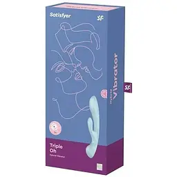 Вібратор-кролик Satisfyer Triple Oh Pink Blue - мініатюра 4