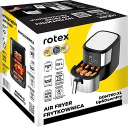 Мультипіч Rotex ROM760-XL Up&DownFry електрична 7.5л 2000Вт Чорний/Сріблястий - мініатюра 10