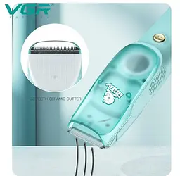 Безшумна машинка для стрижки дітей та немовлят VGR Baby V-151, Бездротовий тример 3 насадки з витяжкою - мініатюра 3