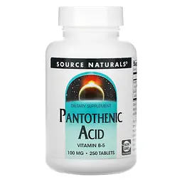 Вітаміни та мінерали Source Naturals Pantothenic Acid 100 mg 250 таблеток
