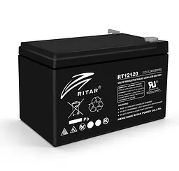 Аккумуляторная батарея AGM RITAR RT-12120B 12V 12.0Ah - мініатюра 1