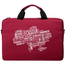 Сумка для ноутбука Vinga 15.6" NB1502 Burgundy, white print (NB1502UWBY) - мініатюра 4
