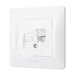 Комп'ютерна розетка Videx BINERA CAT6 (VF-BNSK1PC6-W) - мініатюра 2
