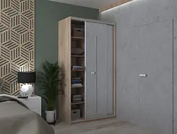 Шафа купе Doros Сіті Лайт Дуб Cонома 2 Дзеркала 120х45х225 (44900068) - мініатюра 5