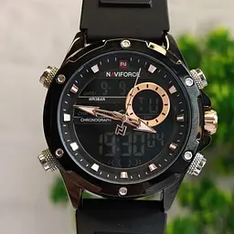 Наручний годинник чоловічий NaviForce Pride Darkside 2 ремінці Чорний (3592) - мініатюра 7
