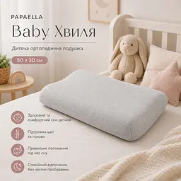 Подушка ортопедична дитяча Papaella Baby Хвиля ефектом пам'яті 50х30х7/5 см (8-36373) - мініатюра 7
