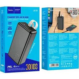 Зовнішній акумулятор Hoco J87B Tacker 30000mAh 20W Black [120565] - мініатюра 4