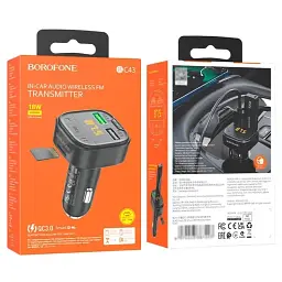 АЗП з FM-мод BOROFONE BC43 Flash Black 6974443387223 - мініатюра 6