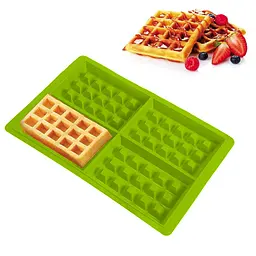 Форма силіконова для випікання вафель 28x18x1.5 см, Kitchen Master Салатовий 86198 - мініатюра 2