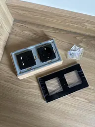 Подвійна розетка європейська Tawoia Smart Home 3в1 із USB та LAN-портом скляна панель чорна (SKU-051) - мініатюра 4