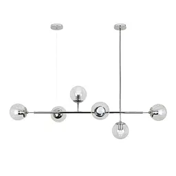 Люстра стельова Levistella 7529802-6 CR+CL, E27, хром, скло, сучасний стиль для дому