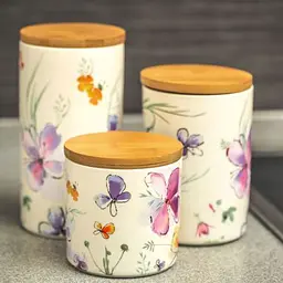Ємність для сипучих продуктів Krauff Aquarelle з бамбуковою кришкою 20 см 1.3 л (21-244-044) - мініатюра 4