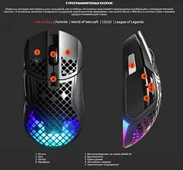 Миша бездротова ігрова SteelSeries 5 Wireless (62406) - мініатюра 8