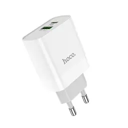 МЗП блочок Hoco C80A white 20W/QC3.0 USB/USB-C - мініатюра 2