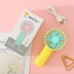 Ручний міні вентилятор USB портативний в асортименті | Mini Fan Yi Yang Жовтий (6926577891121) - мініатюра 4