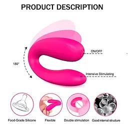 Парний вібратор для подвійної стимуляції G-Spot рожевий - мініатюра 2