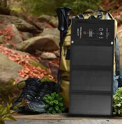 Сонячна панель Solar panel Y11020U 21 W + 2xUSB Зарядний пристрій (Чорний) - мініатюра 2
