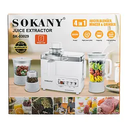 Кухонний комбайн 4 в 1 Sokany SK-03029 з соковижималкою Sokany SK-03029 - мініатюра 10