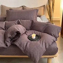 Постільна білизна полуторна з текстурою льону Colorful Home 20480 150х200 см шоколадна