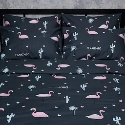 Комплект постільної білизни Moon&Star Satin Elit Flamingo King Size 220x240 см наволочки 2х70х70 см - мініатюра 3