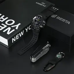Чоловічий наручний годинник Besta Box Peremoga Set з компасом + подарунковий набір - мініатюра 5