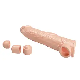 Насадка на пеніс Pretty Love Extension Penis Sleeve, 26 см (тілесний) - мініатюра 6