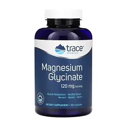 Мінерали Trace Minerals Гліцинат магнію, 120 мг, Magnesium Glycinate, 180 капсул (TMR-00815)