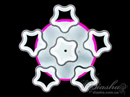 Світлодіодна стельова люстра зірки для спальні Diasha 1660/5+1WH LED 3color біла 55 см 95 W з пультом - мініатюра 3