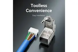 Інтернет-з'єднувач Vention Cat.7 FTP 10 Гбіт/с 600 МГц перехідник RJ45 Роз'єм LAN RJ 45 Ethernet Коннектор Сірий (IRJH0) - мініатюра 5